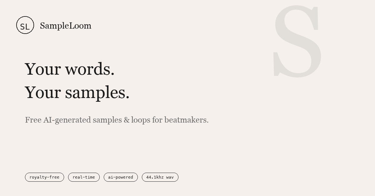 SampleLoom — Free AI-Generated Samples & Loops for Beatmakers